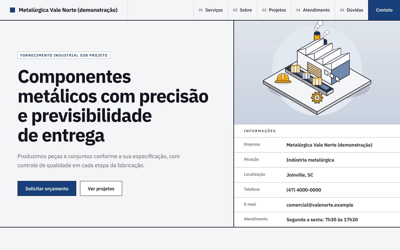 Site de demonstração no estilo corporativo