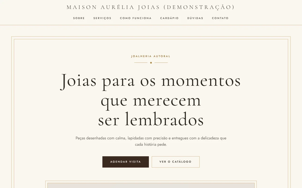 Site de demonstração no estilo elegante